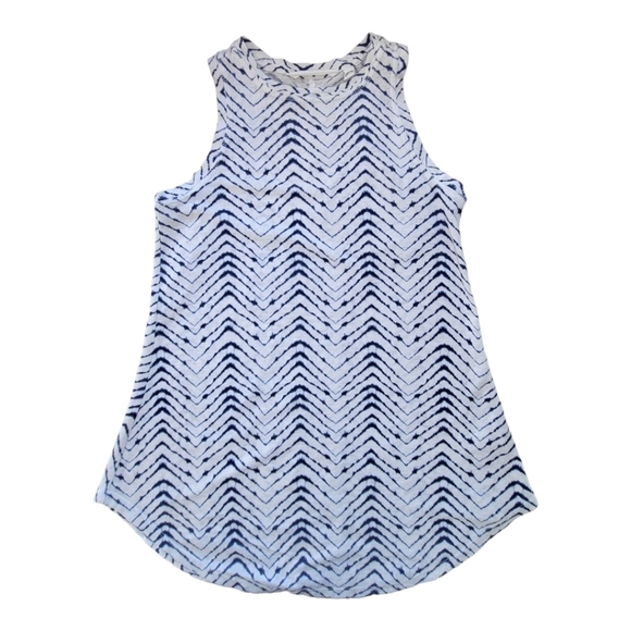 ATHLETA Blue & White Chevron Tie Dye Racerback Athletic Sporty Tank Top XXS - Picture 7 of 15